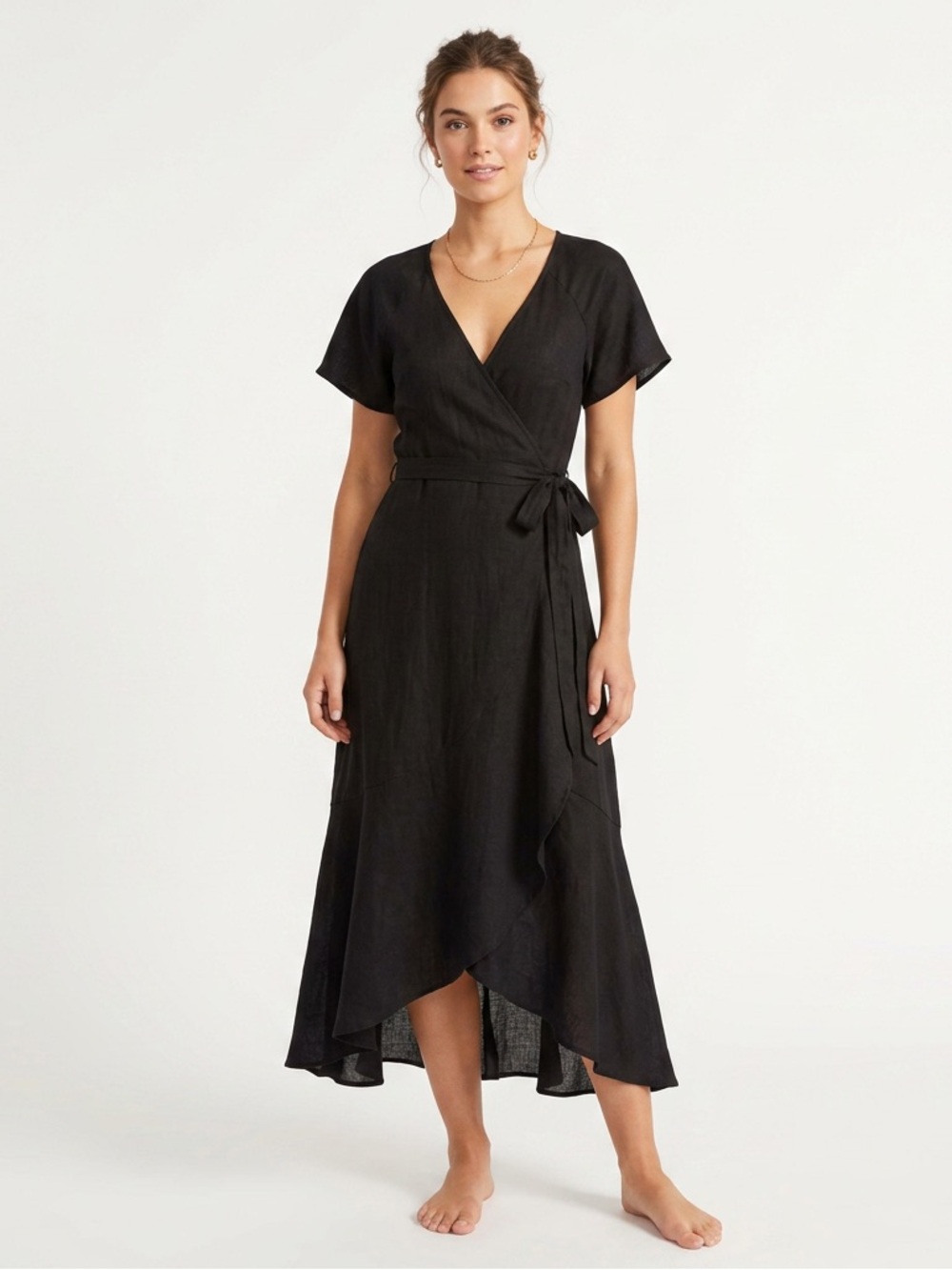 NWT | Lush | Wrap Midi Dress | Black | Various Sizes